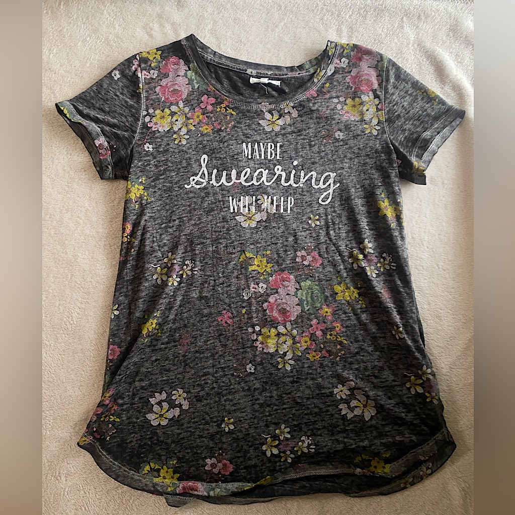Nwot Maurices Floral Maybe Swearing Will Help Graphic Tee Nwot Maurices Floral Maybe Swearing Will Help Graphic Tee